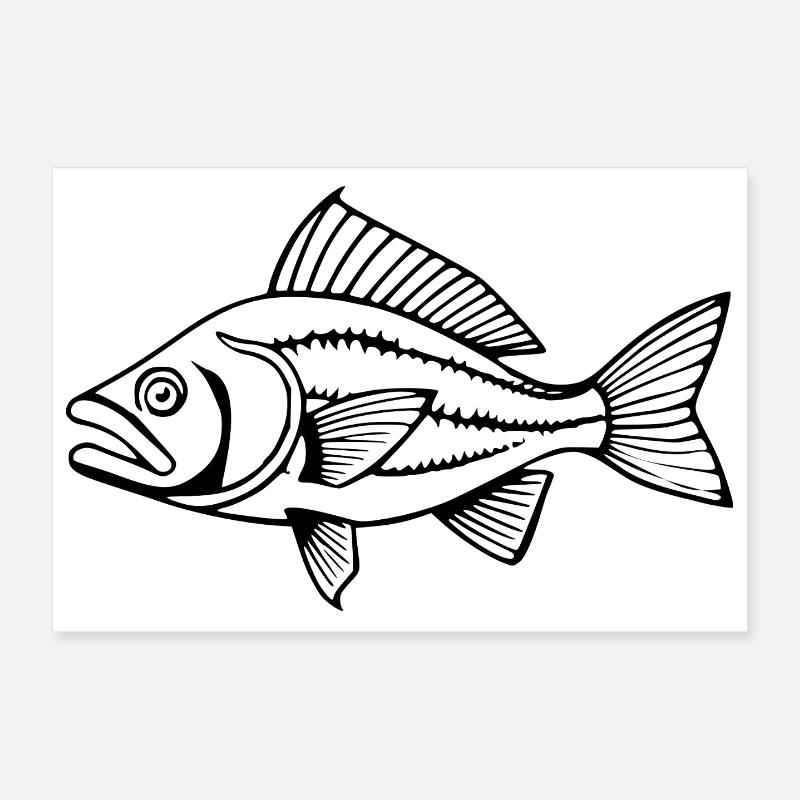 Fish T-shirt Gift Angler Poster 12" x 8" (30x20 cm)
