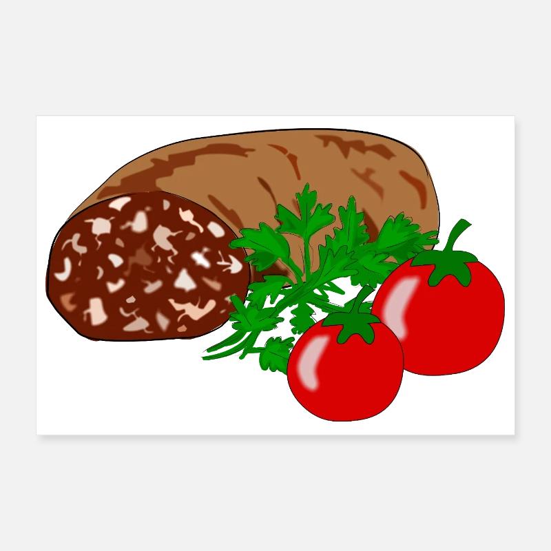 Boudin noir à la tomate Poster 30 x 20 cm