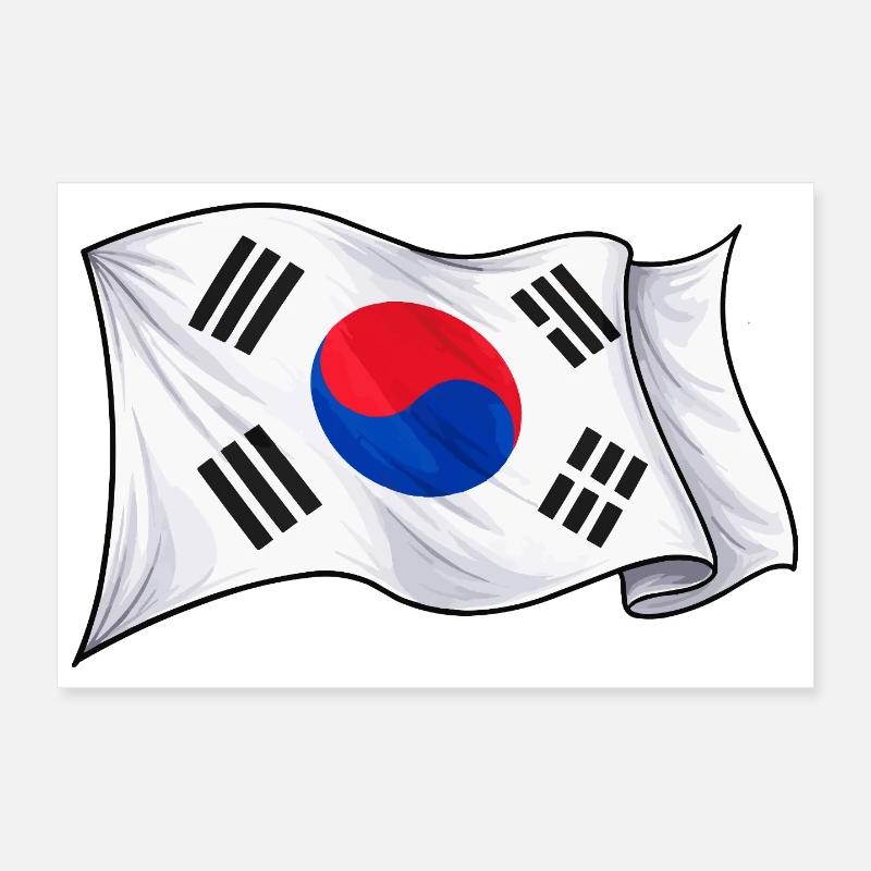 South Korea Flag Poster 12" x 8" (30x20 cm)
