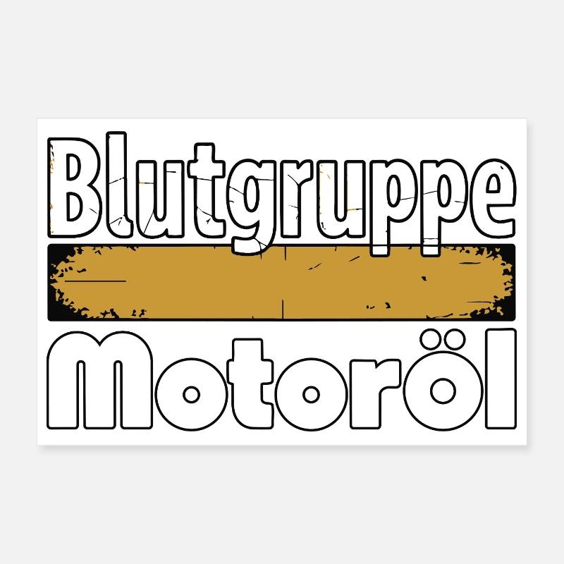 Blood Type Engine Oil Screwdriver Design Poster 12" x 8" (30x20 cm)