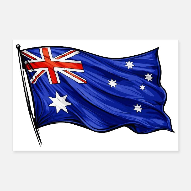 Australia Flag Pattern Poster 12" x 8" (30x20 cm)