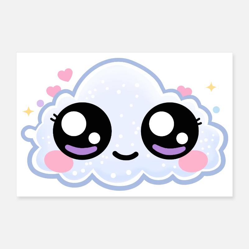 Cloud Eyes Kawaii – Sanfte, verträumte Augen Poster 30x20 cm