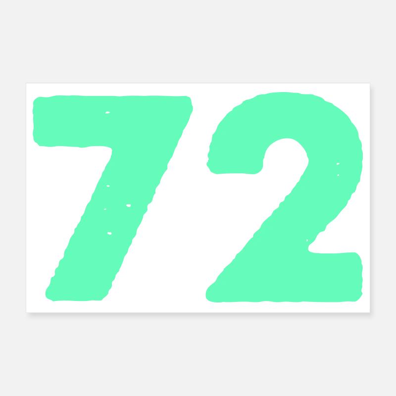 Graphique Mint Nombre Néon 72 Poster 30 x 20 cm