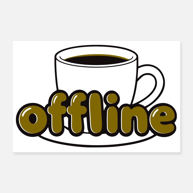 Offline Kaffeepause Icon Poster 30x20 cm