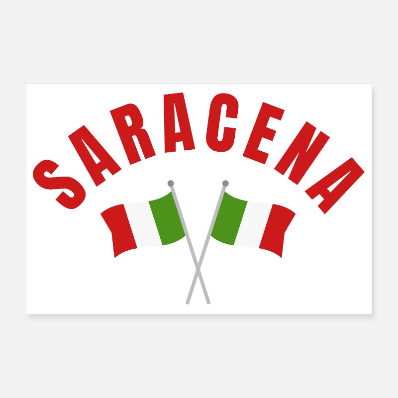 Drapeaux italiens Saracena Arc croisé Poster 30 x 20 cm