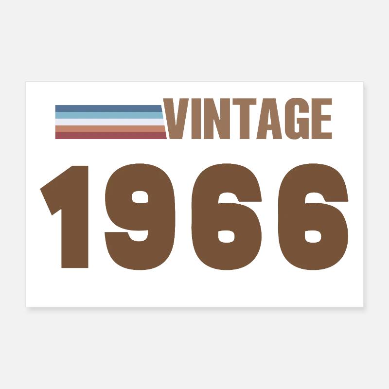 T-Shirt 60 Ans 1966 Script Manuscrit Poster 30 x 20 cm