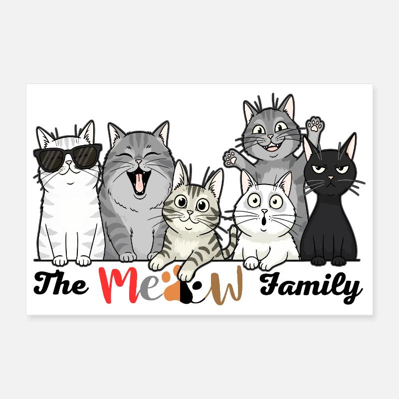 La Tribu des Chats Joyeux Poster 30 x 20 cm