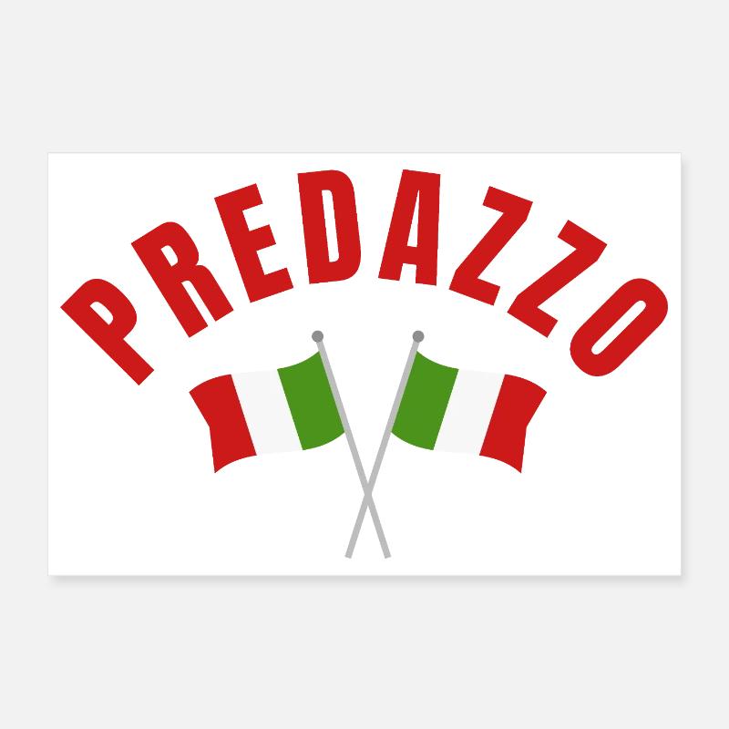 Drapeaux italiens de Predazzo Poster 30 x 20 cm