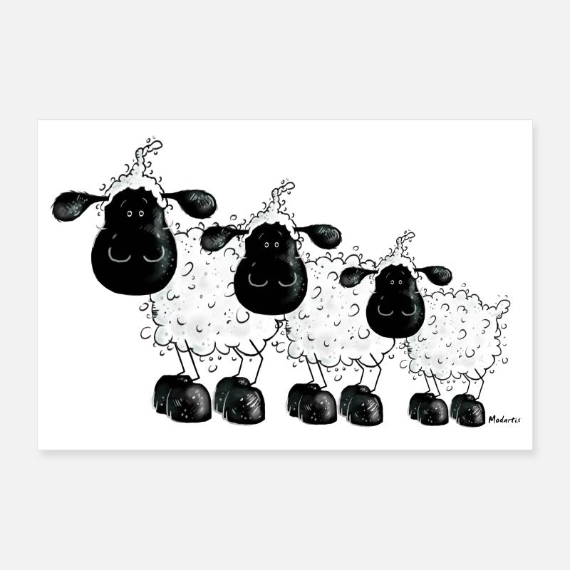 Drei Schäfchen - Schaf - Schafe- Sheep Poster 30x20 cm