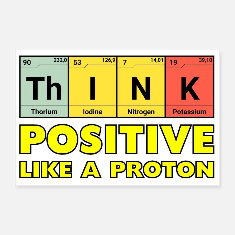 Penser positif, comme un proton Poster 30 x 20 cm