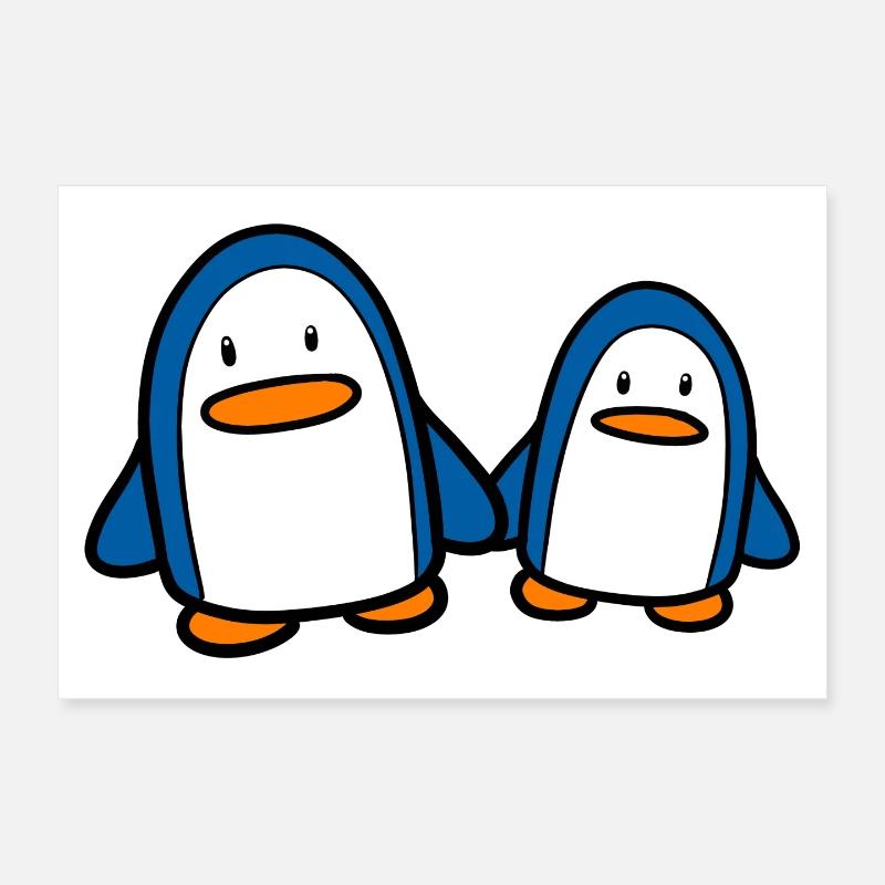 Deux pingouins Poster 30 x 20 cm
