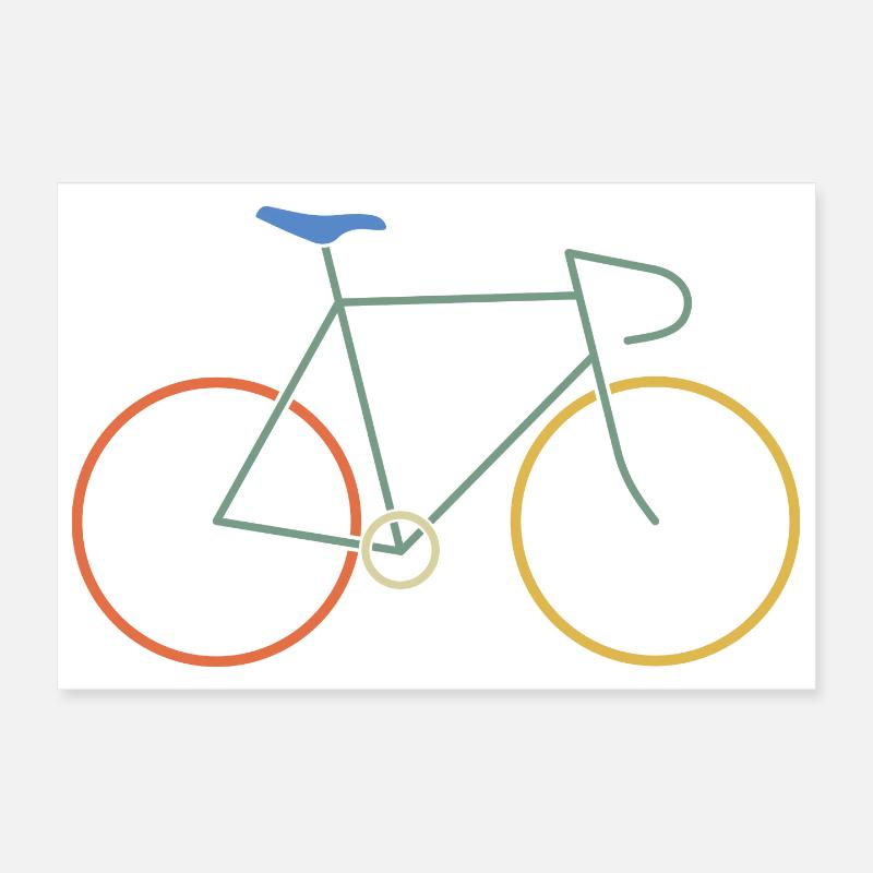 Rennrad bunt - Poster 30x20 cm - Weiß