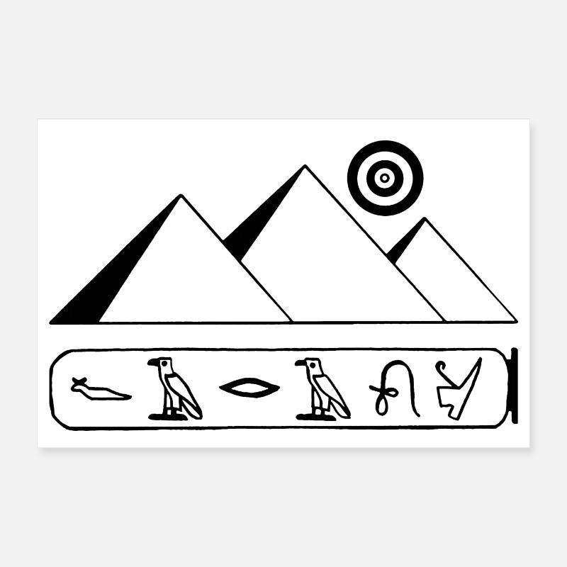 Pyramids and black pharaohs Poster 12" x 8" (30x20 cm)