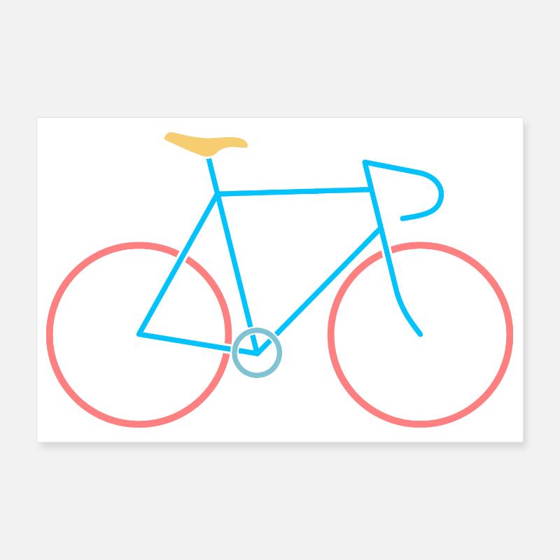 Vélo de course rouge bleu Poster 30 x 20 cm