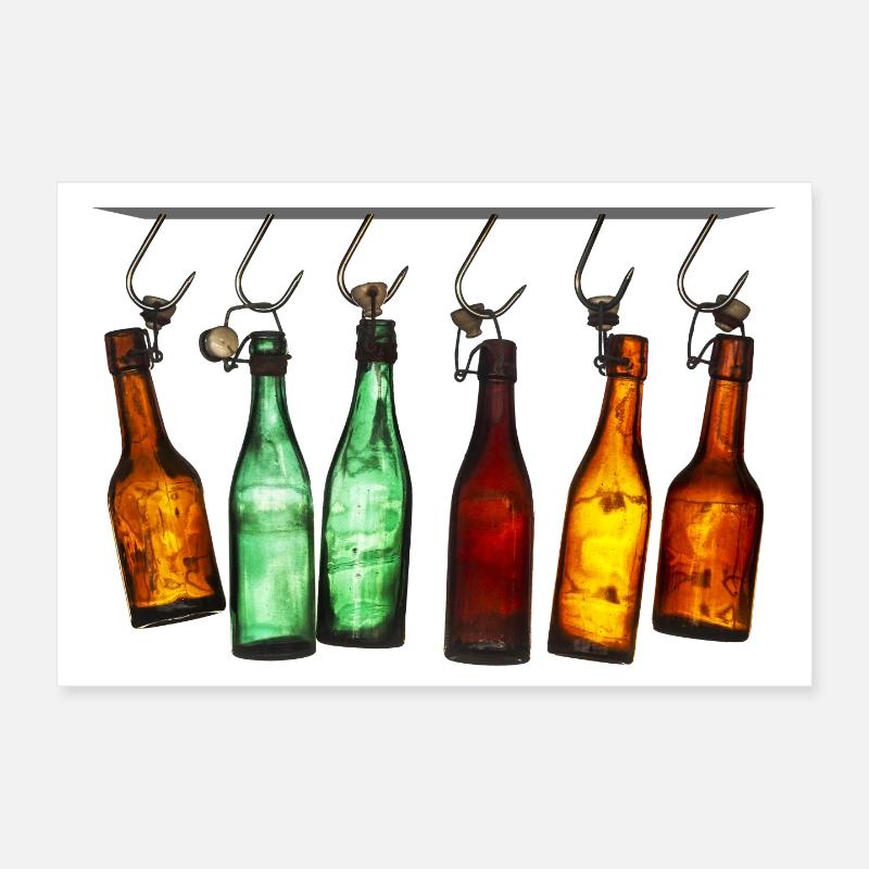Bouteilles colorées suspendues Poster 30 x 20 cm