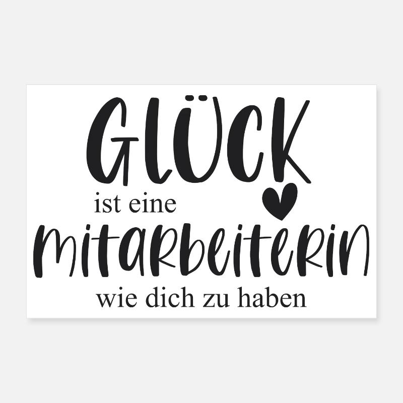 Glück Mitarbeiterin Bedanken Geschenk Poster 30x20 cm