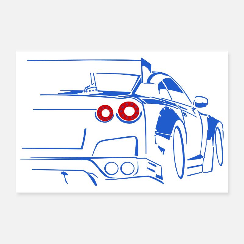 voiture course drift tuning Poster 30 x 20 cm