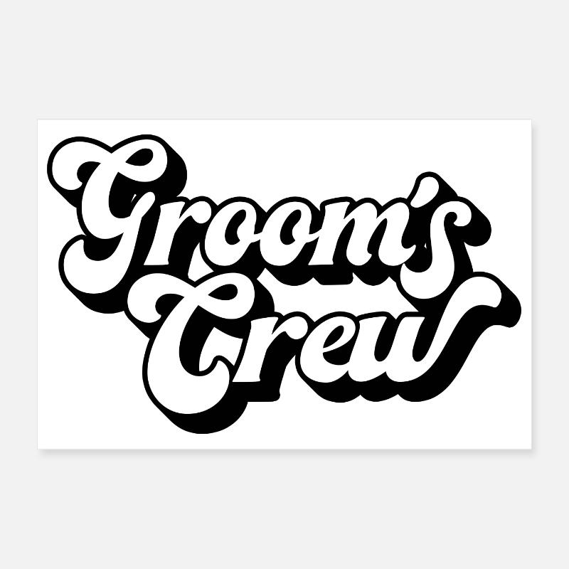 Groom's Crew Squad Bachelor Party Matching Group Poster 12" x 8" (30x20 cm)