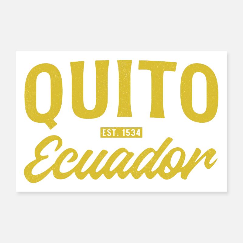 Quito Ecuador Est 1533 Vintage Script Poster 30x20 cm