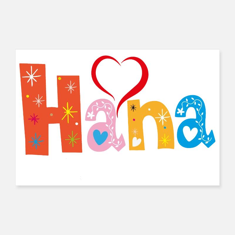 Personalized Hana Name Poster 12" x 8" (30x20 cm)
