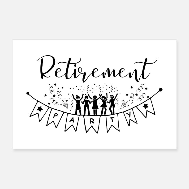 Fröhliche Ruhestandsfeier Hallo Pension. Poster 30x20 cm