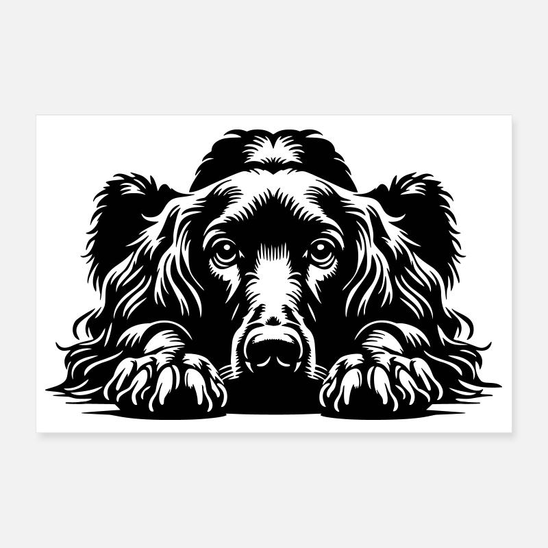 Irish Setter Head with Paws Poster 12" x 8" (30x20 cm)