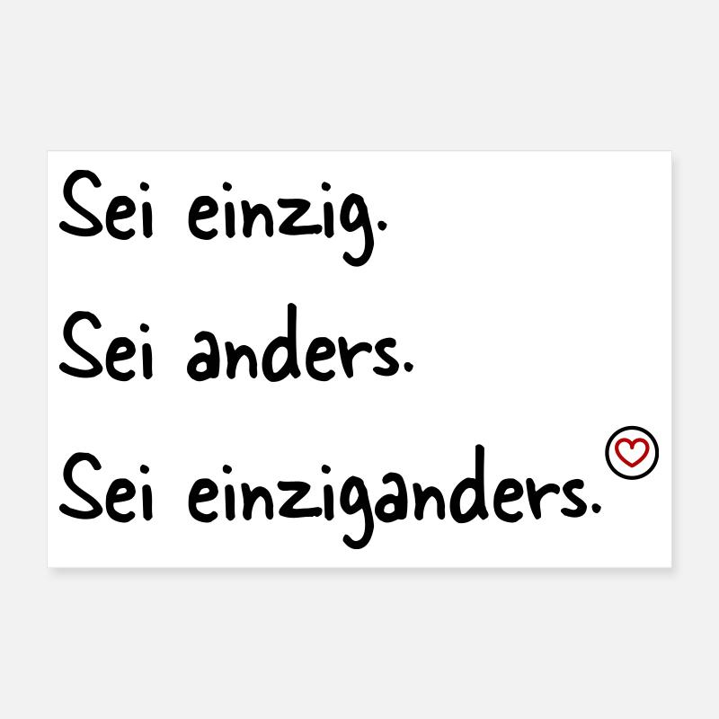 Sei einziganders Poster 30x20 cm