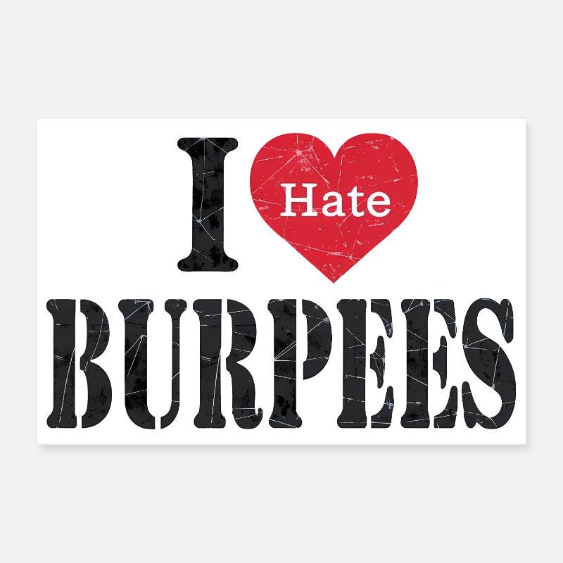 J’aime les burpees Citation drôle Poster 30 x 20 cm