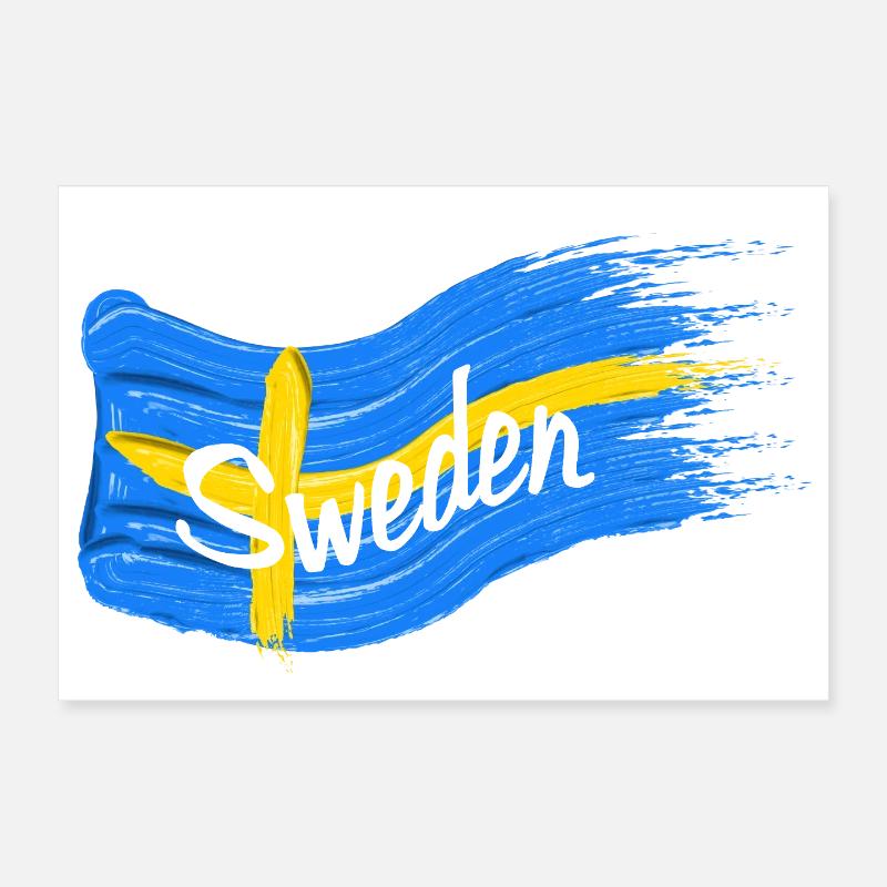 Swedish flag Poster 12" x 8" (30x20 cm)
