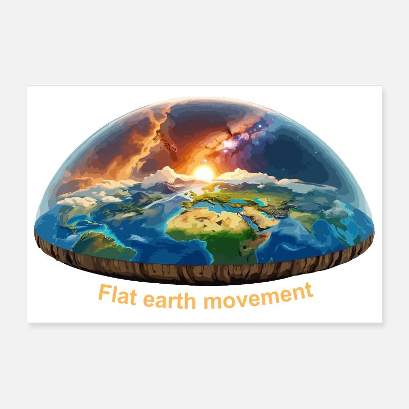 Flat earth movement Poster 12" x 8" (30x20 cm)