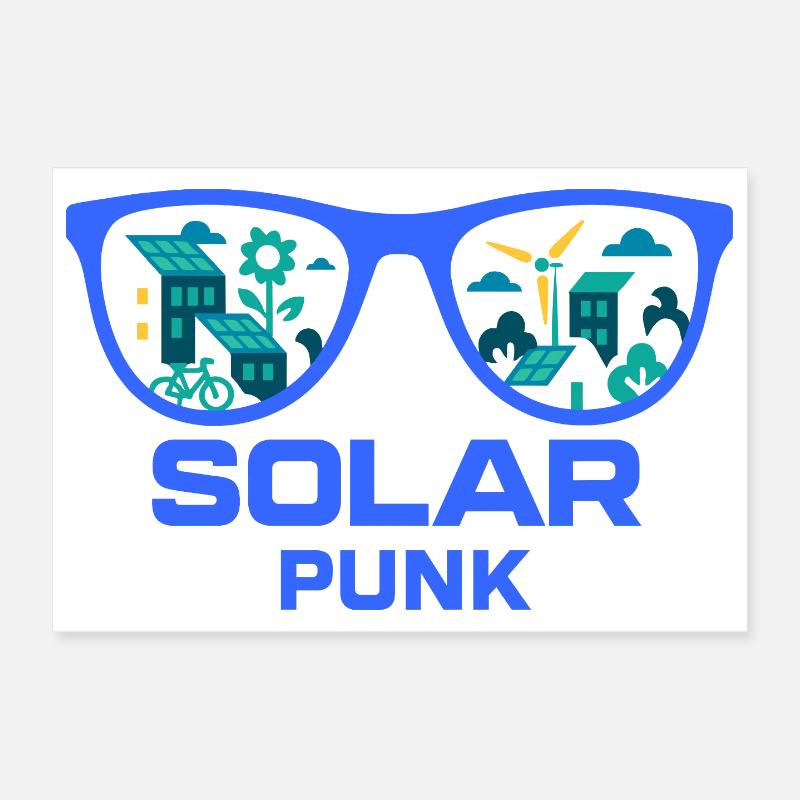 Solarpunk Vision - Poster 12" x 8" (30x20 cm) - white