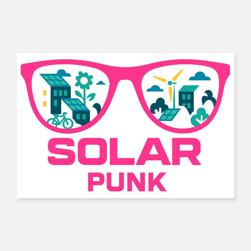 Solarpunk Vision - Poster 30x20 cm - Weiß