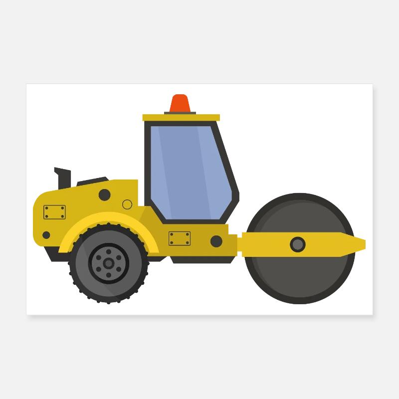 Road roller Poster 12" x 8" (30x20 cm)