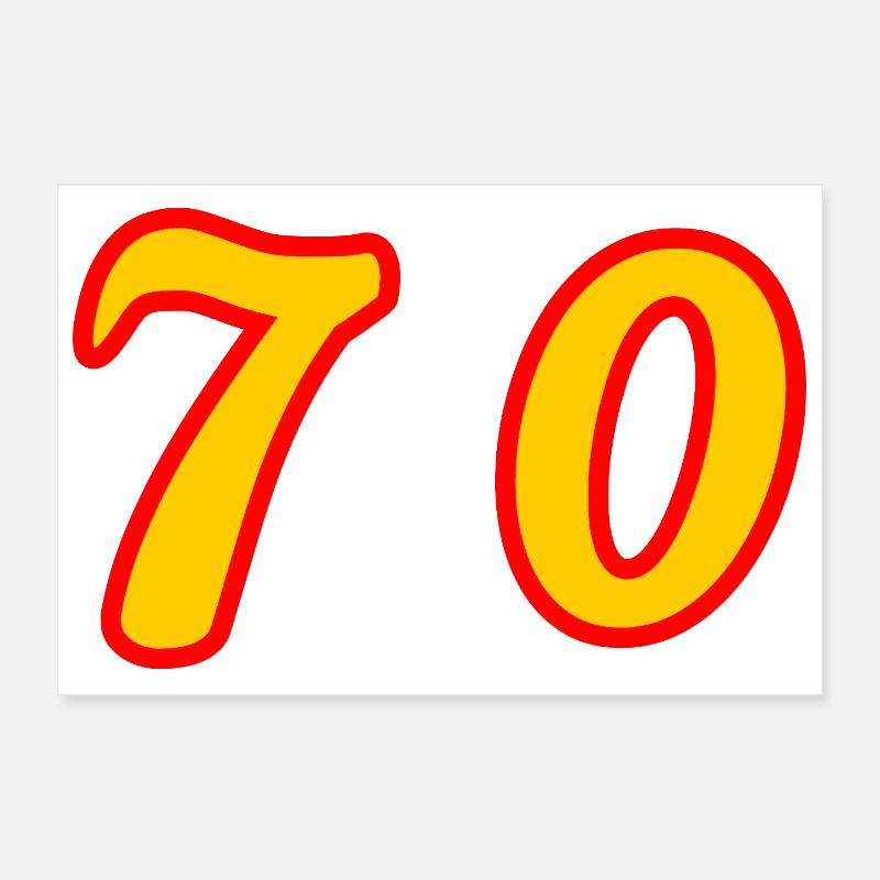 70. 70 YEARS. 70th ANNIVERSARY. 70 YEARS ANNIVERSARY. Poster 12" x 8" (30x20 cm)