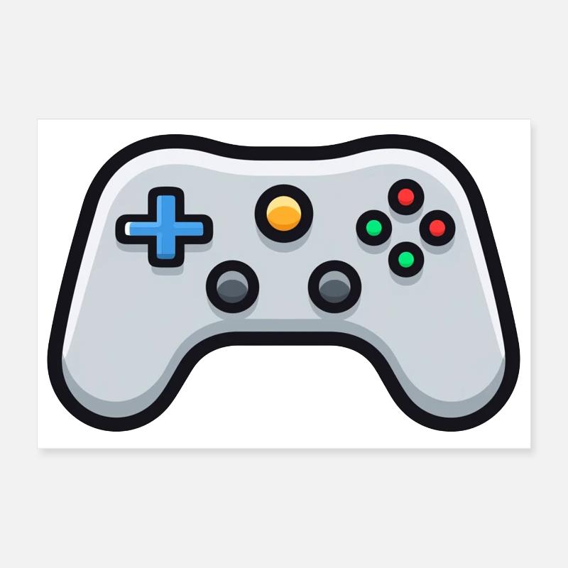 Gamepad Logo, Controller, Retro Console Poster 12" x 8" (30x20 cm)