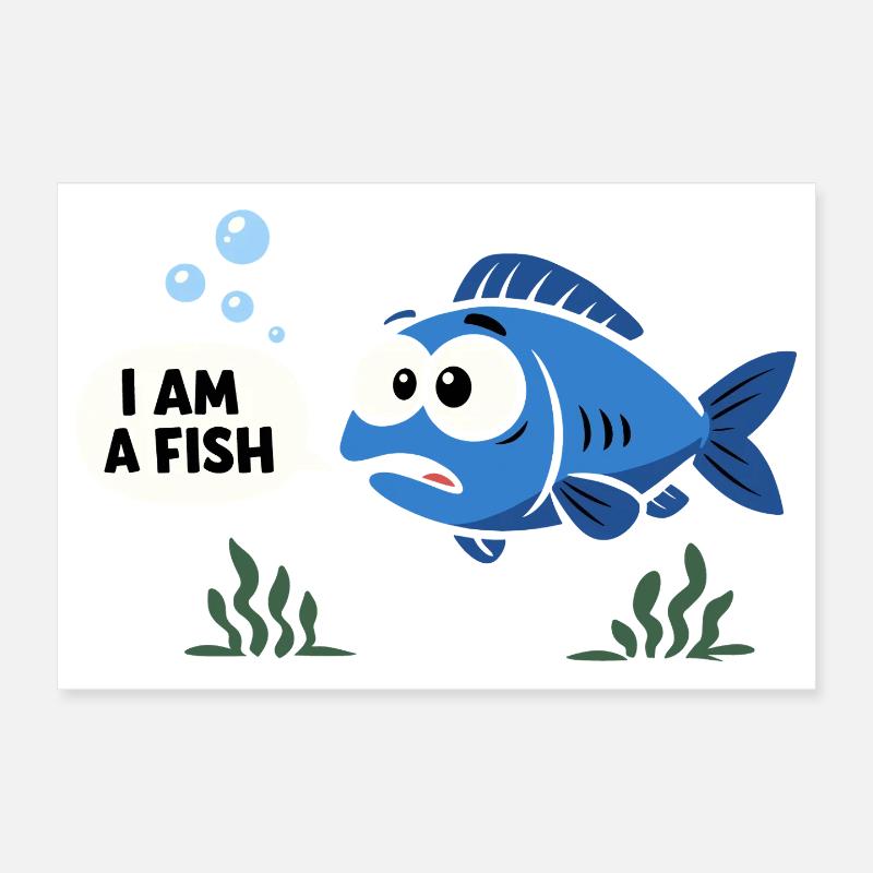 Costume de poisson bleu Carnaval des animaux marins Carnaval Poster 30 x 20 cm