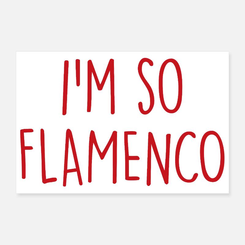 Flamenco Spain Spanien - Poster 30x20 cm - Weiß