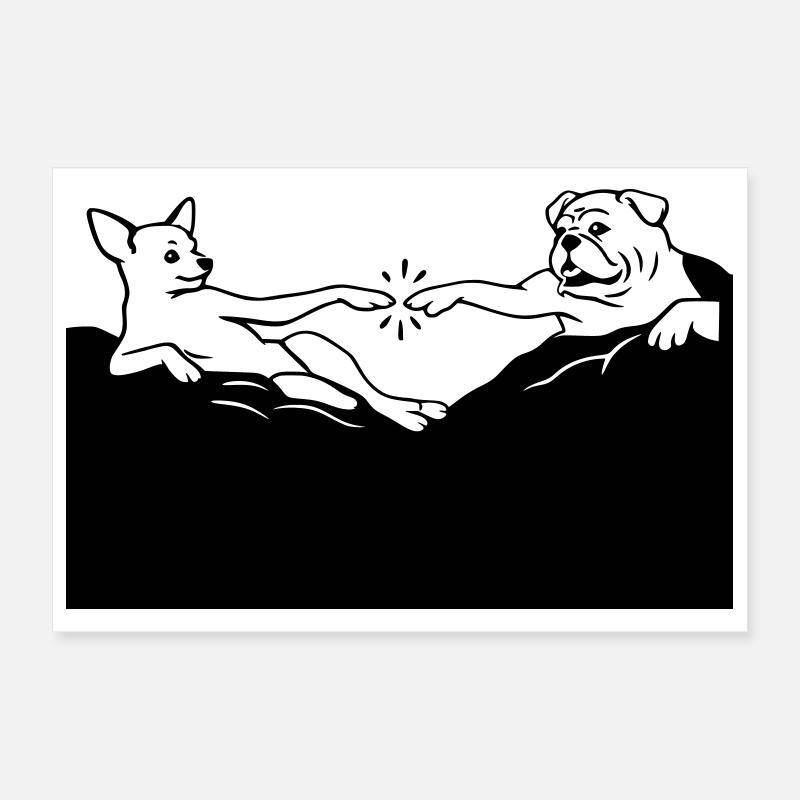 Die Erschaffung Hunde Michelangelo Poster 30x20 cm