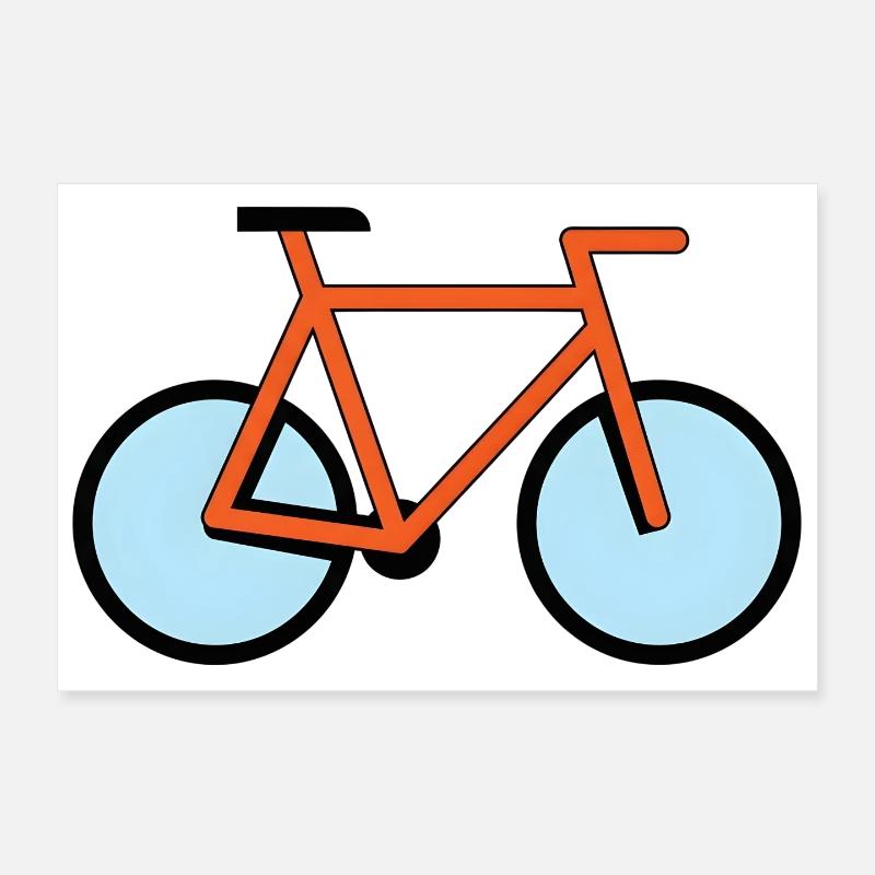 Silhouette orange de vélo dans le style pop Poster 30 x 20 cm