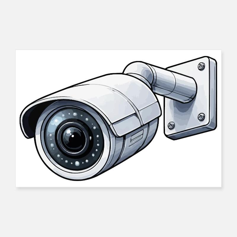 Security Camera Surveillance Camera Poster 12" x 8" (30x20 cm)