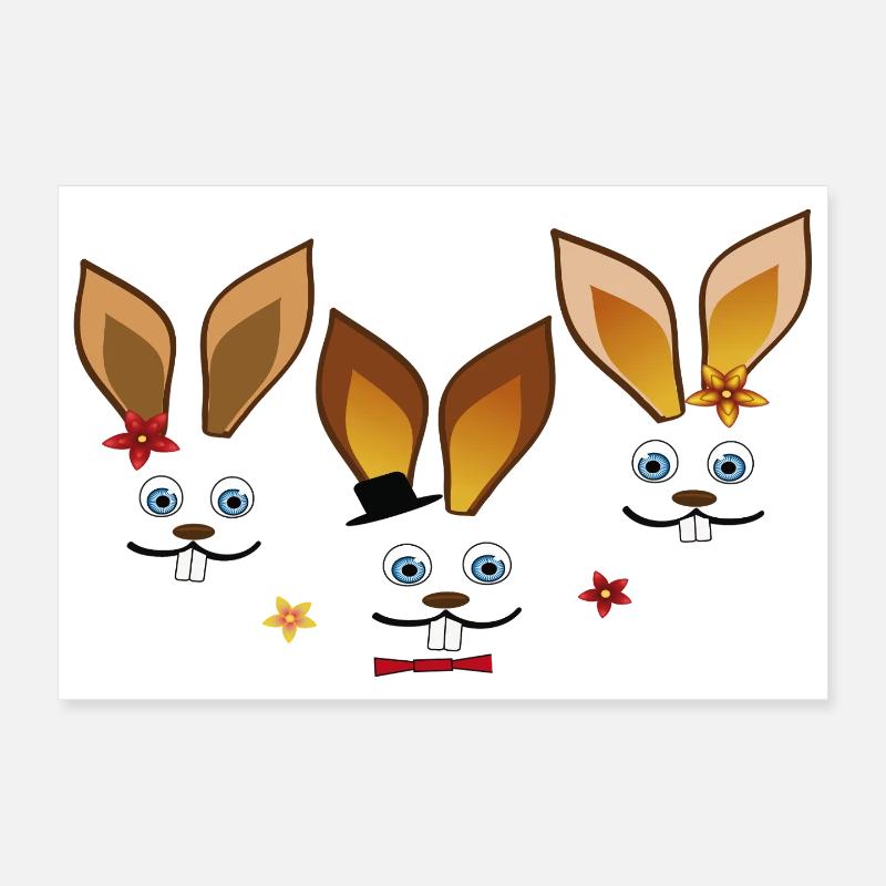 Joyeux lapins de Pâques Poster 30 x 20 cm