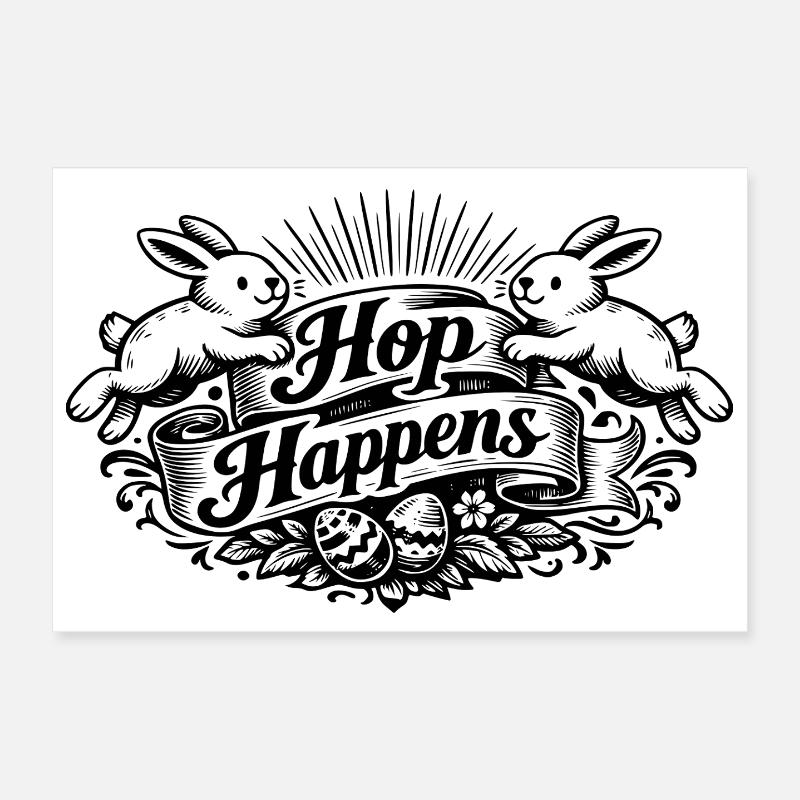 Hop Happens. Poster 12" x 8" (30x20 cm)