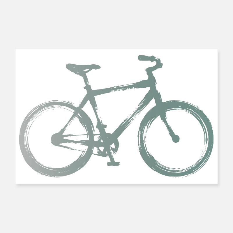 Bicycle in minimalist watercolor Poster 12" x 8" (30x20 cm)