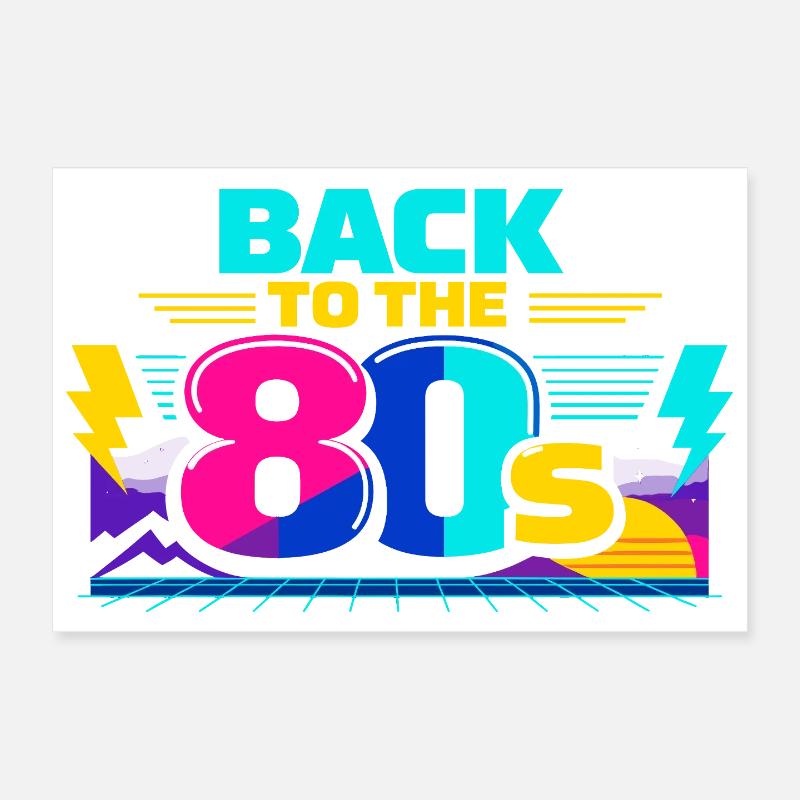 Back to the 80s Neon Poster 12" x 8" (30x20 cm)