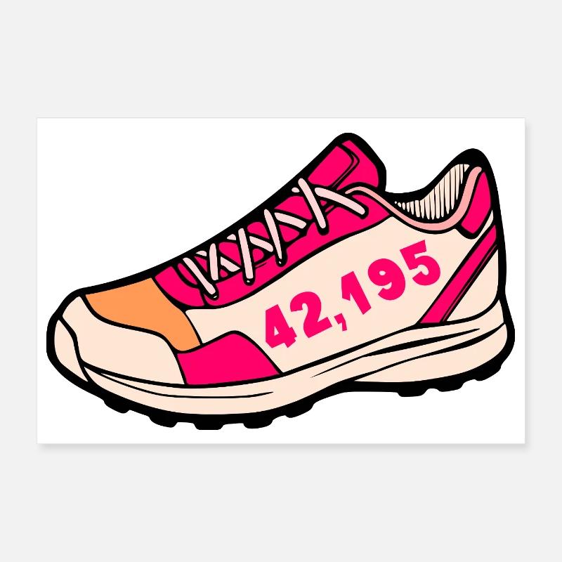 Chaussures de marathon à pied Course Poster 30 x 20 cm