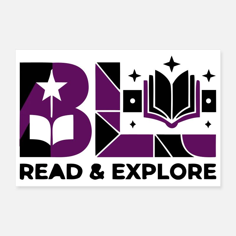 Read Explore Book Typography Poster 12" x 8" (30x20 cm)