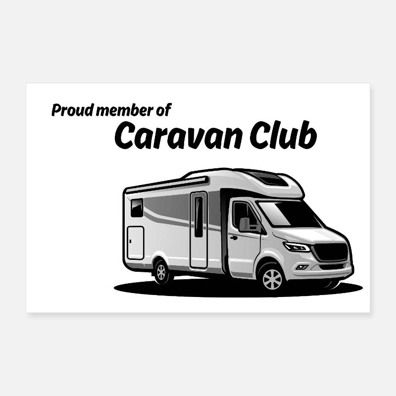 Caravan Graphic Silhouette Poster 12" x 8" (30x20 cm)