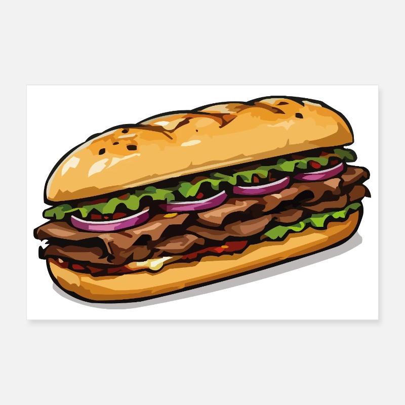 Illustration de sandwich Poster 30 x 20 cm