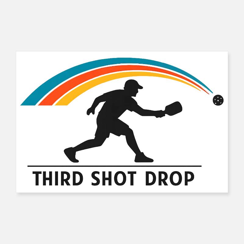 Third Shot Drop Badminton Silhouette Poster 12" x 8" (30x20 cm)