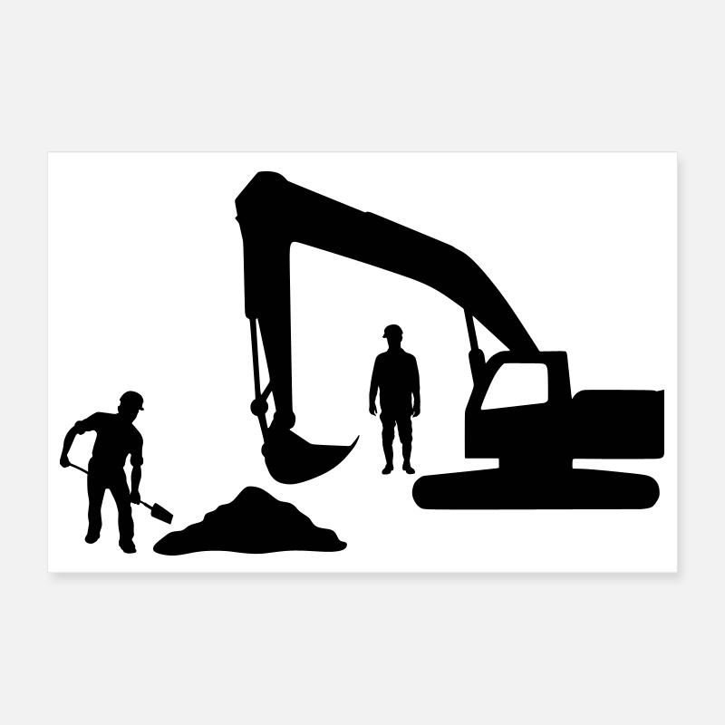Dump Truck Crew – Sand Workers Poster 12" x 8" (30x20 cm)